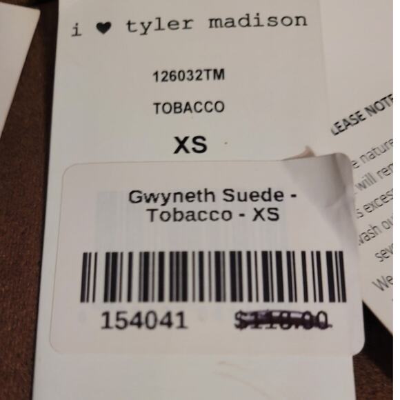 NWT ILTM I Love Tyler Madison Gwyneth Suede Pants XS Tobacco Brown Minimalist - Picture 15 of 15